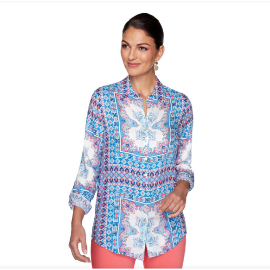 BUTTON-DOWN BLOUSE WITH LONG SLEEVES CAPRIMU RUBY RD