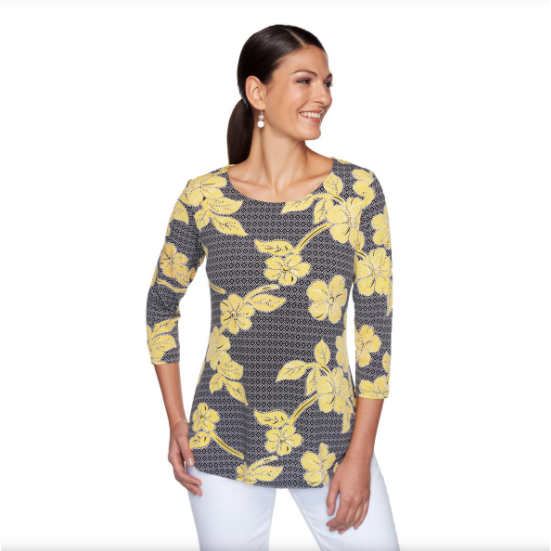 BLUSAS ELEGANTES CON ESTAMPADO DE FLORES Y MANGAS LARGAS RUBY RD