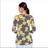 BLUSAS ELEGANTES CON ESTAMPADO DE FLORES Y MANGAS LARGAS RUBY RD
