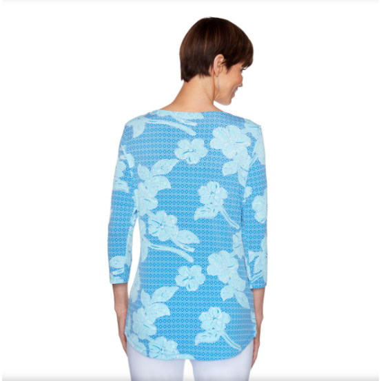 BLUSAS ELEGANTES CON ESTAMPADO DE FLORES Y MANGAS LARGAS RUBY RD