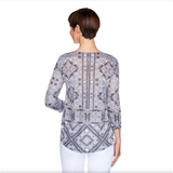 BLOUSE BLACK MULTICOLOR WITH RUBY RD DECORATIONS