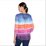 BLUSA CAPRI MULTICOLOR CON MANGAS  RUBY RD