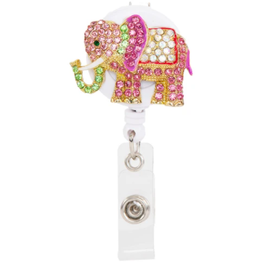 Pinza retráctil con dije de rinocerontes de elefante