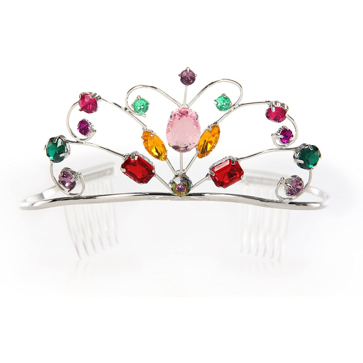 TIARA ARCO IRIS PLATEADA ROSA