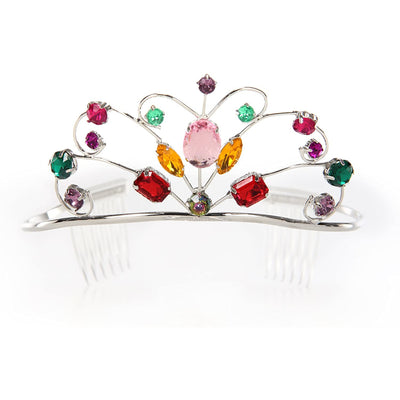 TIARA ARCO IRIS PLATEADA ROSA