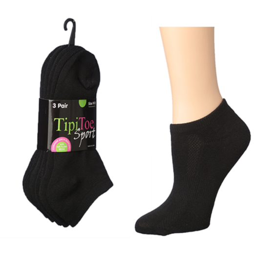 3 pares de calcetines tobilleros negros
