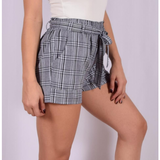 SHORT A CUADROS TEJIDO
