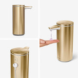 Dispensador sin contacto con sensor de acero inoxidable y latón