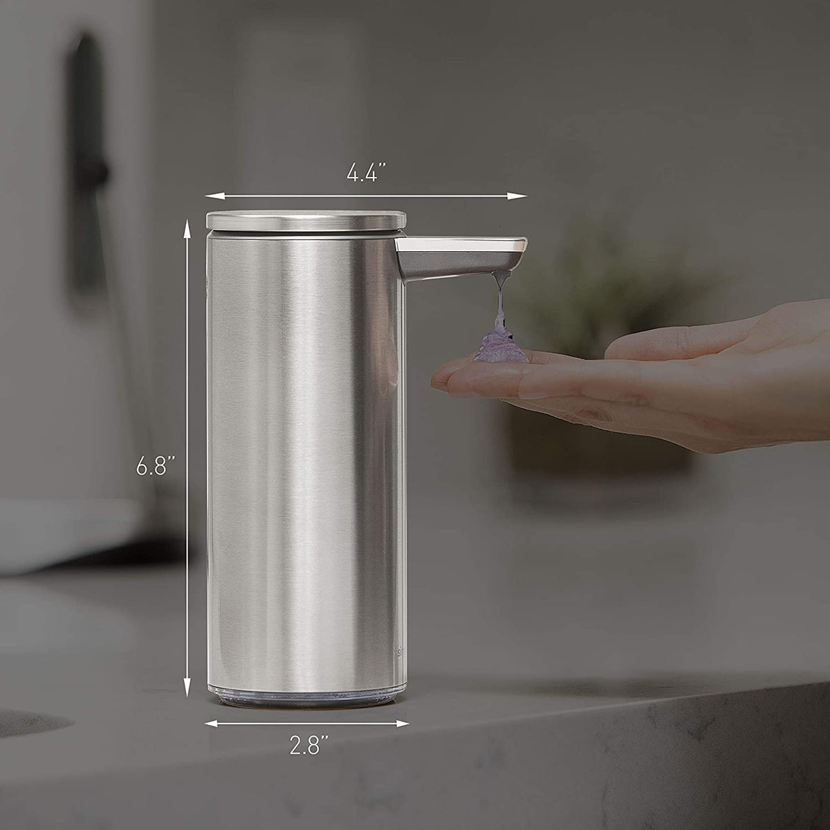 Dispensador sin contacto con sensor de acero inoxidable y latón