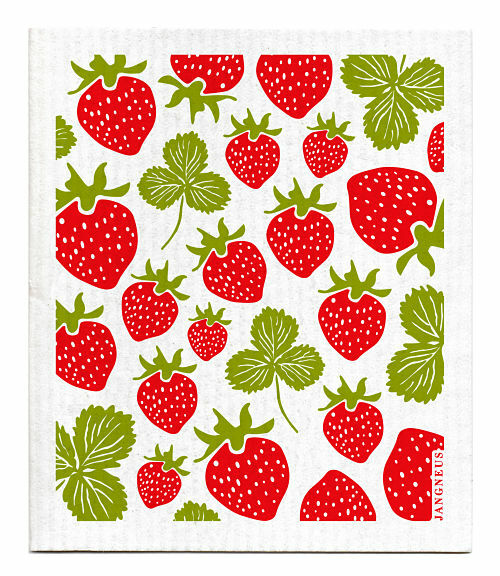 PAÑO SUECO - FRESAS - ROJO
