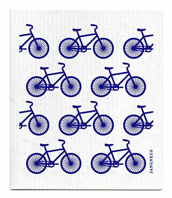 PAÑO DE COCINA SUECO - BICICLETAS - AZUL