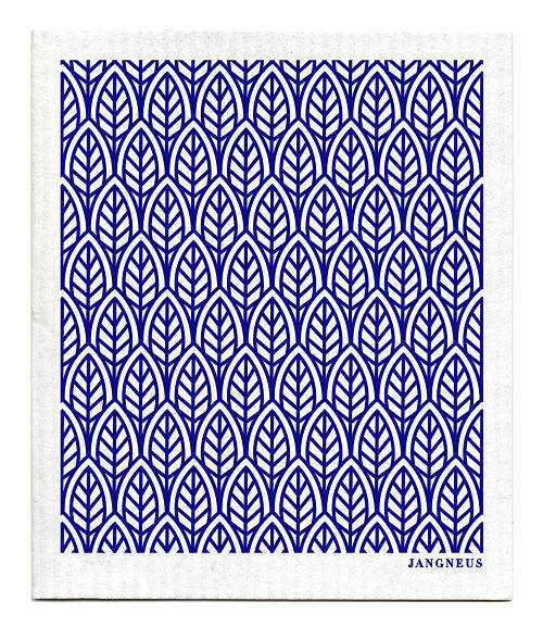 PAÑO SUECO - HOJAS NUEVAS - AZUL