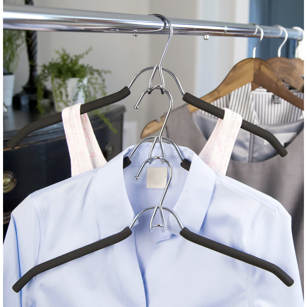 Juego de 3 perchas antideslizantes para blusas/abrigos