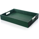 Bandeja de piel sintética verde
