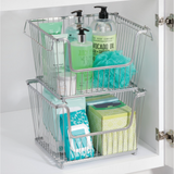 Cesto grande de baño apilable de 12.5" x 10.75" x 8.75"