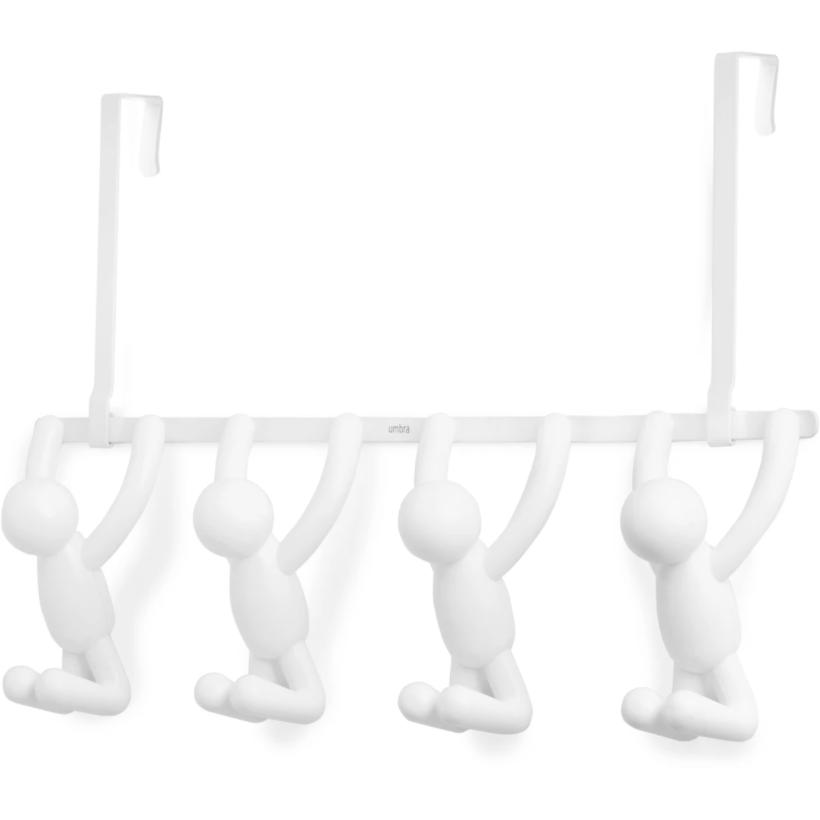 Colgador Buddy de 4 ganchos, blanco