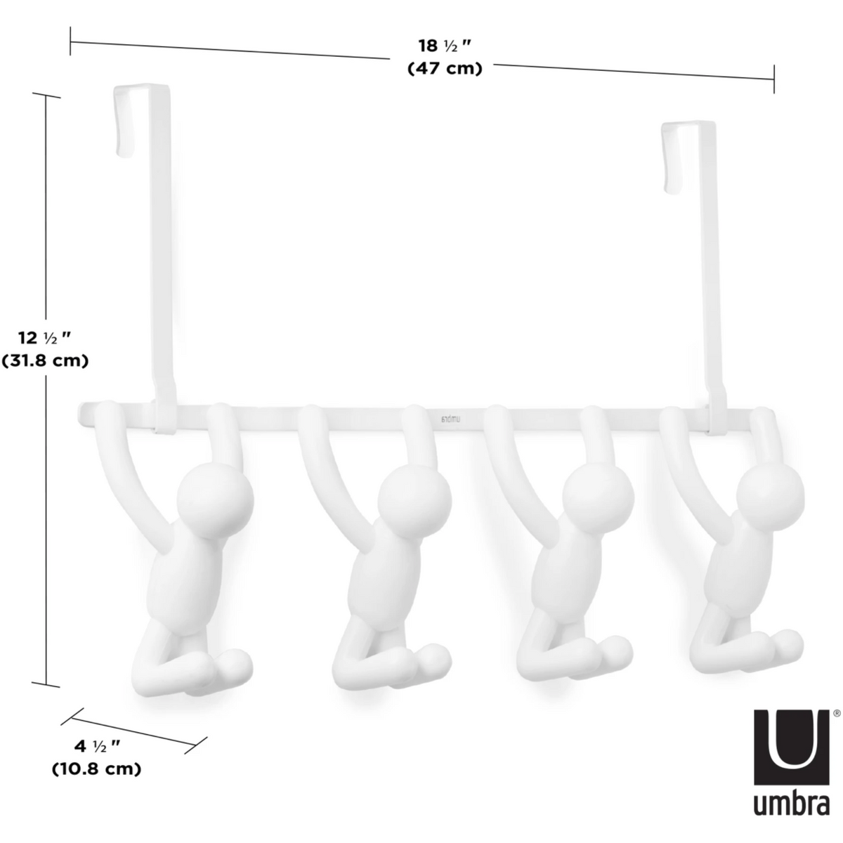 Colgador Buddy de 4 ganchos, blanco
