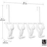 Colgador Buddy de 4 ganchos, blanco
