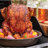 Pollo asado con lata de cerveza