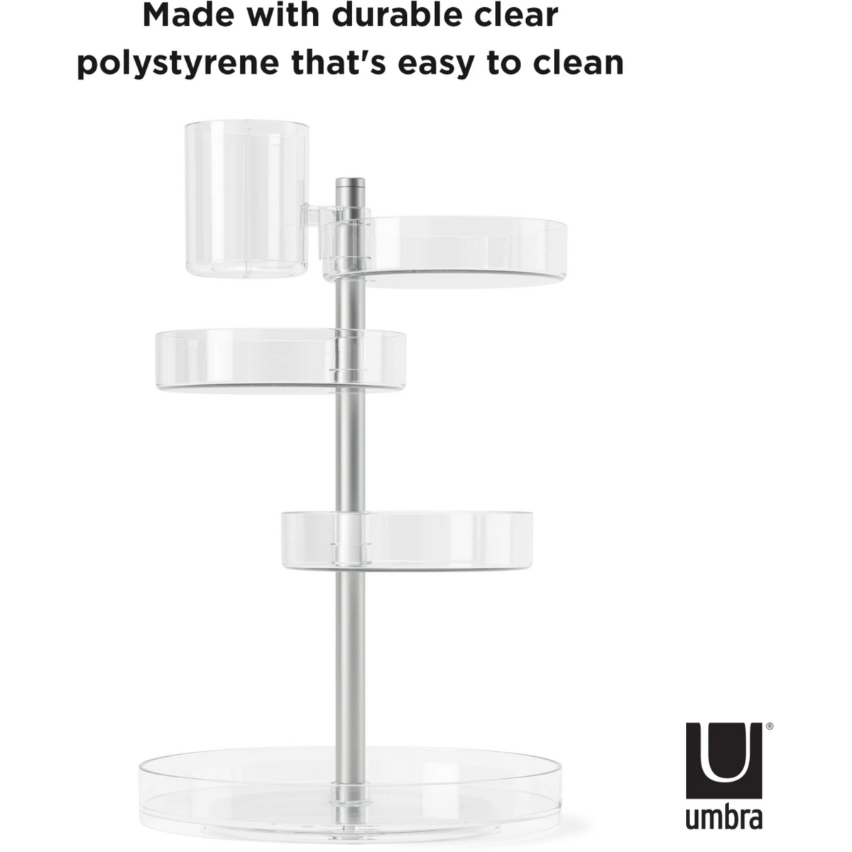 PIROUETTE ORGANIZADOR ACRÍLICO TRANSPARENTE Y NÍQUEL