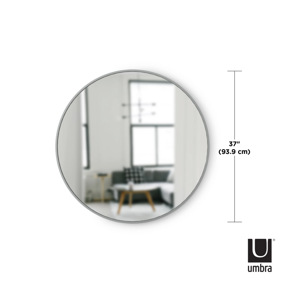 Espejo de pared Hub 37" Gris