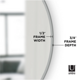 Espejo de pared Hub 37" Gris