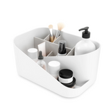 ORGANIZADOR DE COSMÉTICOS GLAM BLANCO Y GRIS