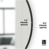 ESPEJO DE PARED HUB 37" NEGRO