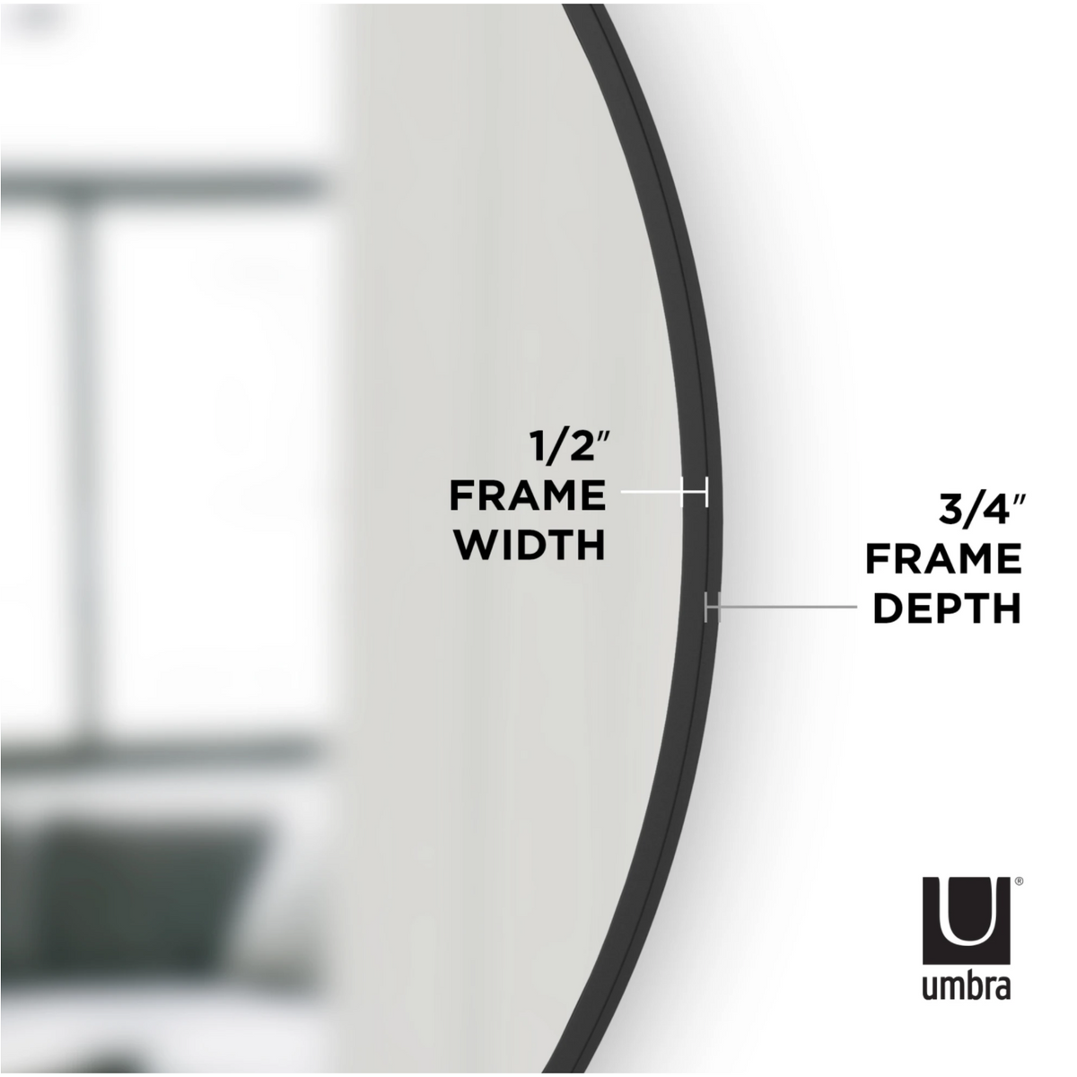 ESPEJO DE PARED HUB 37" NEGRO