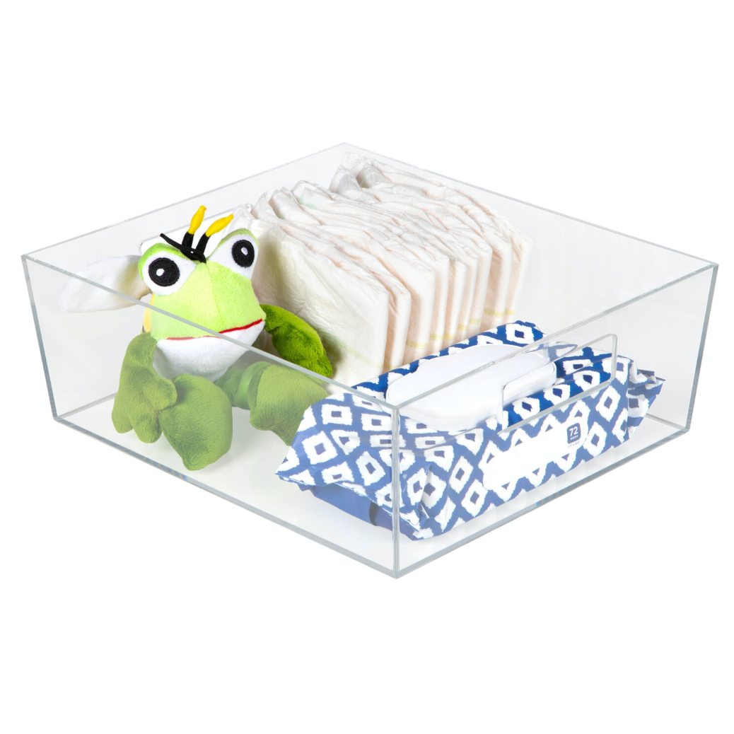 Set of 2 Clear Shallow totes