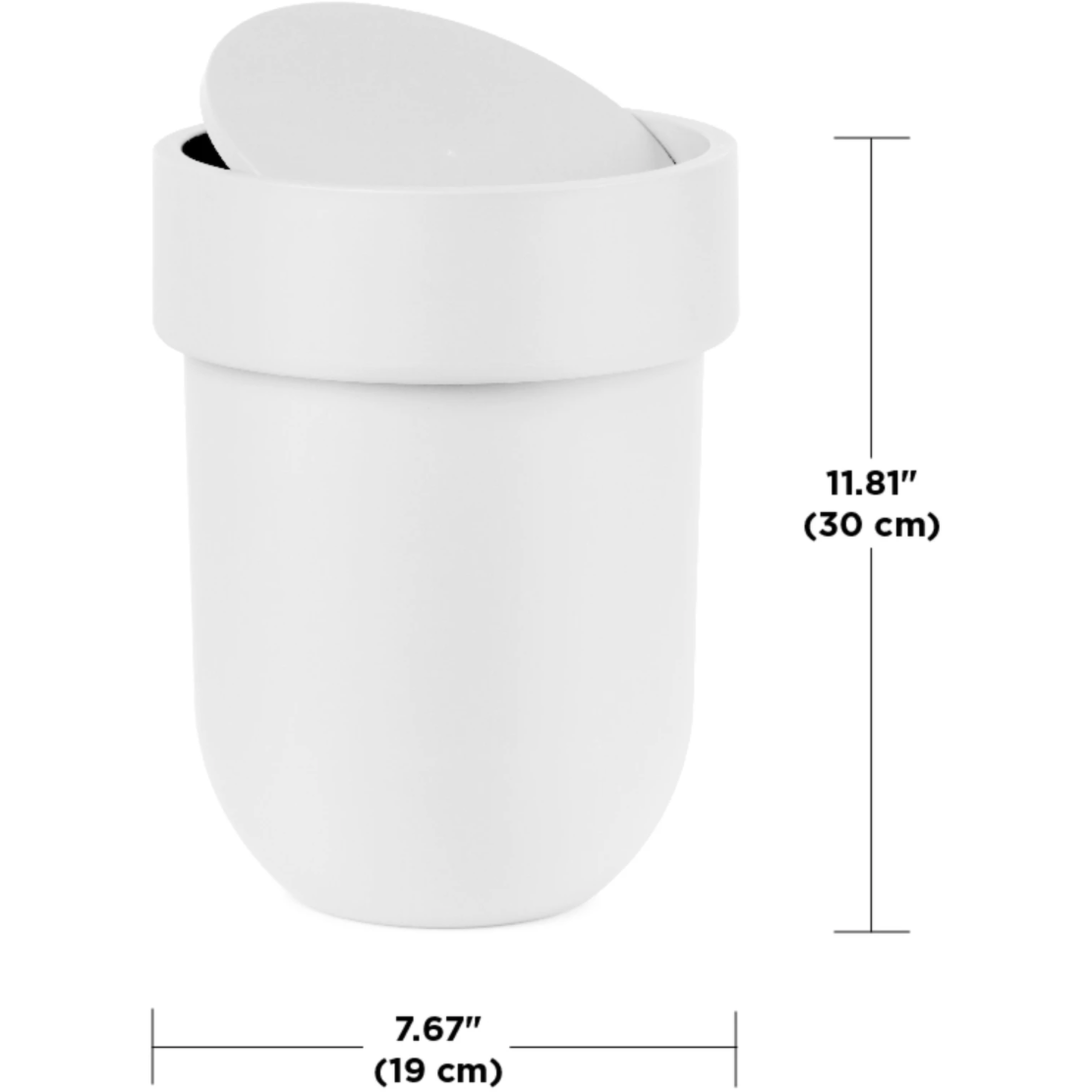 Bote de basura Touch con tapa blanca