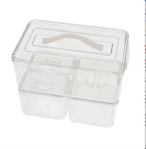 Juego de 4 cajas de almacenamiento transparente/gris