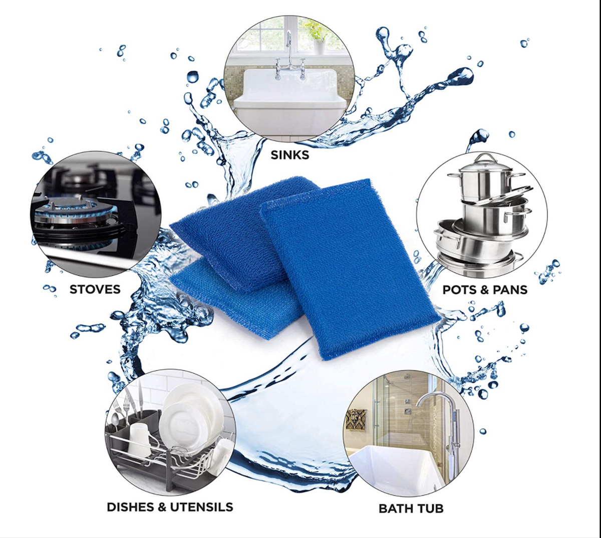 JUEGO DE 6 ESTROPAJOS BÁSICOS