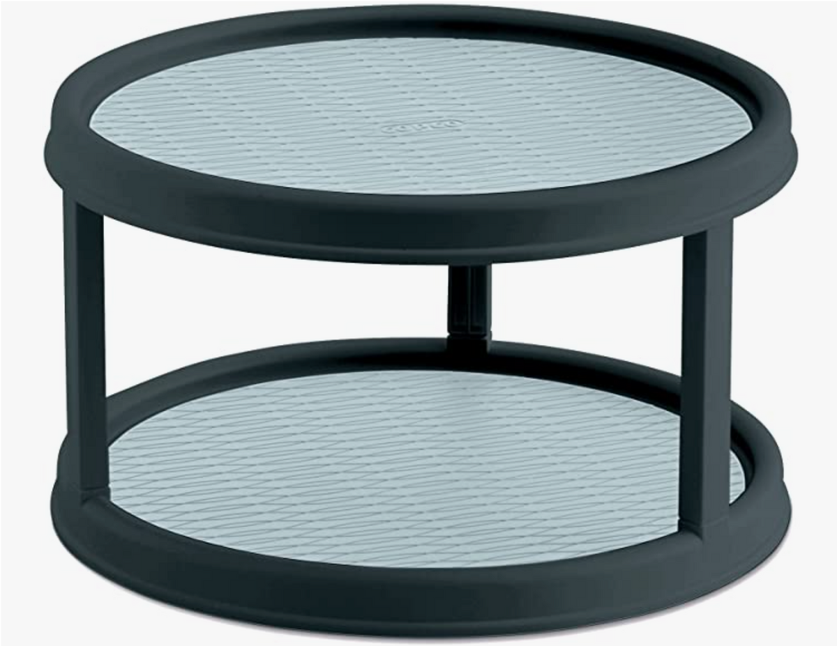 Mesa giratoria antideslizante de 2 niveles 12"