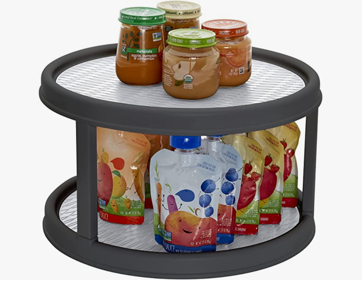 Mesa giratoria antideslizante de 2 niveles 12"