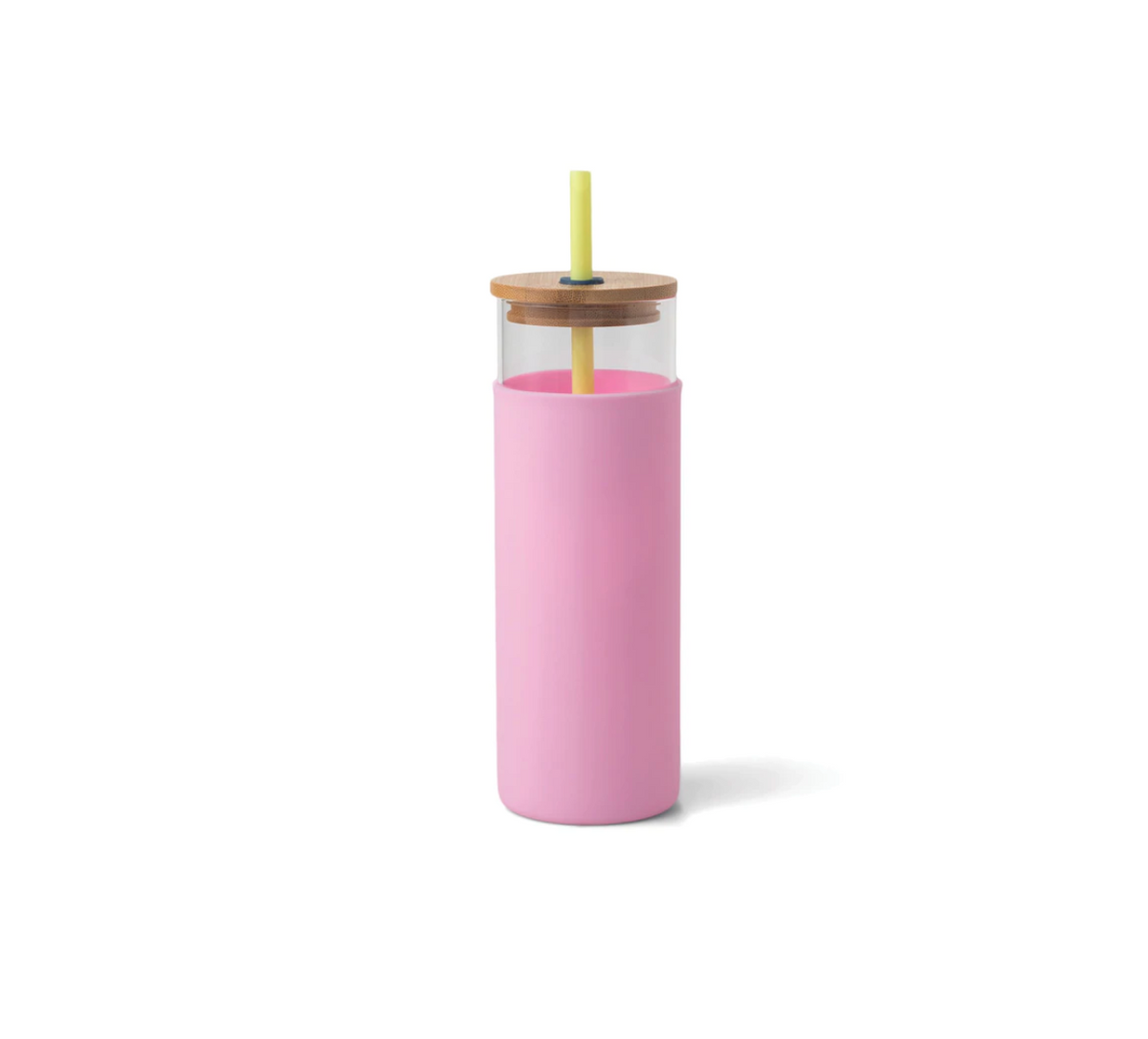 Vaso con Pajita - Citrón/Rosa