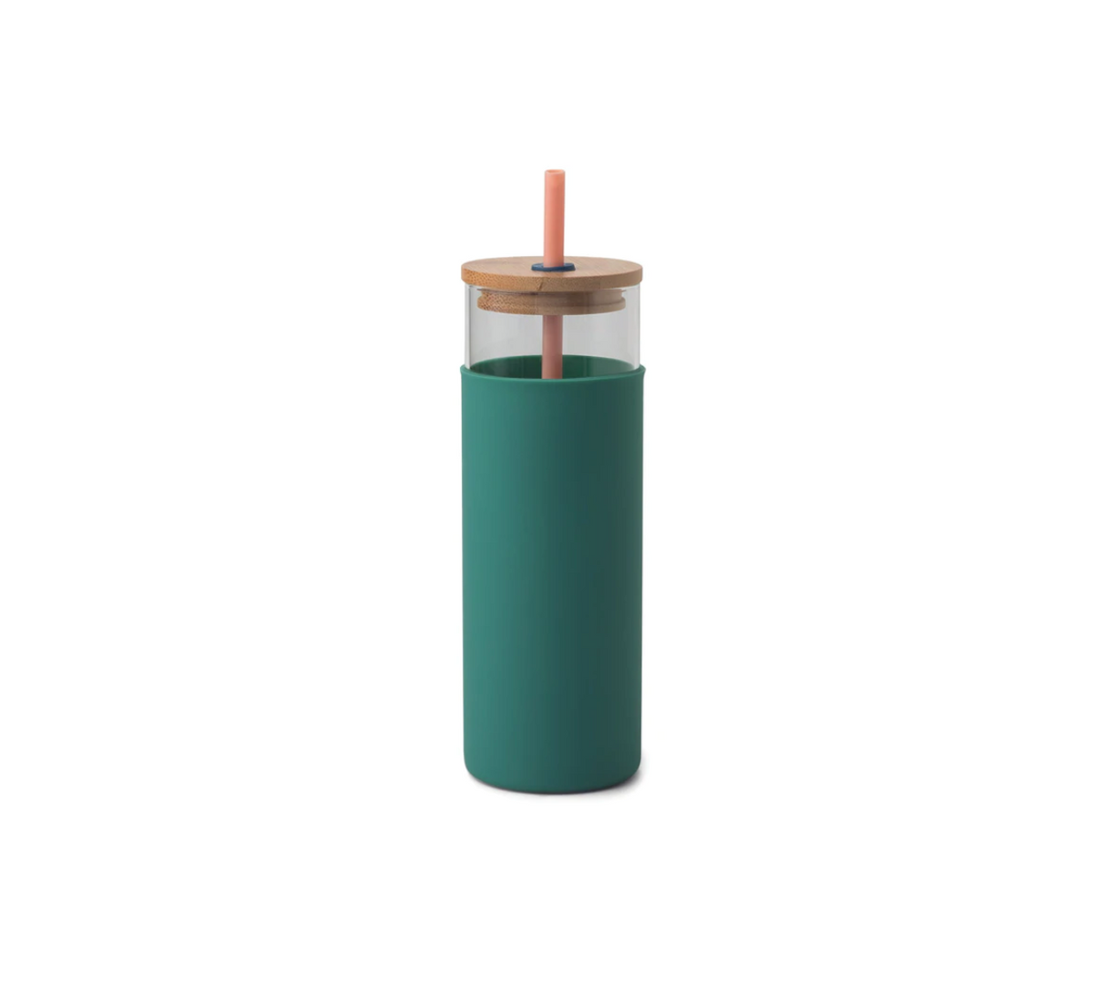 Glass Tumbler With Straw Peachy/Hunter