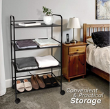 4 Tier Rolling Cart  Black