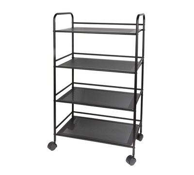 Carrito rodante de 4 niveles - Negro