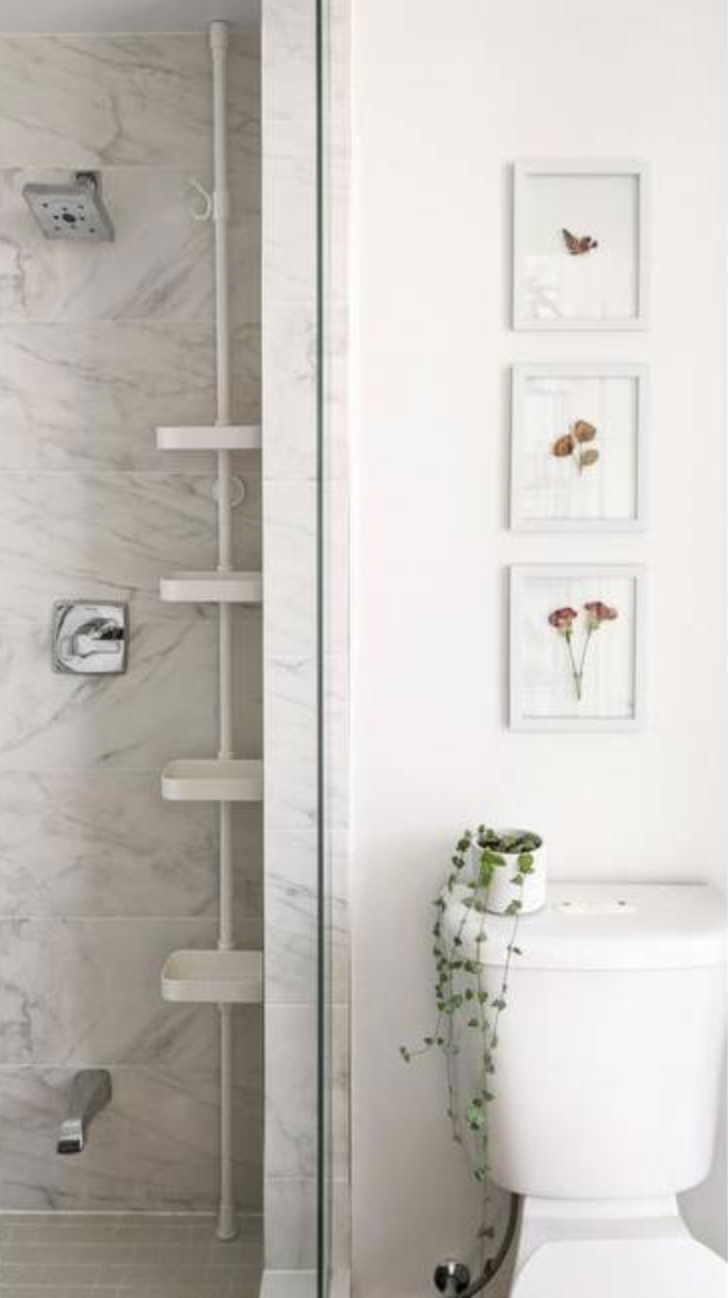 ORGANIZADOR DE TENSIÓN DE BAÑO "EN CUALQUIER LUGAR" BLANCO
