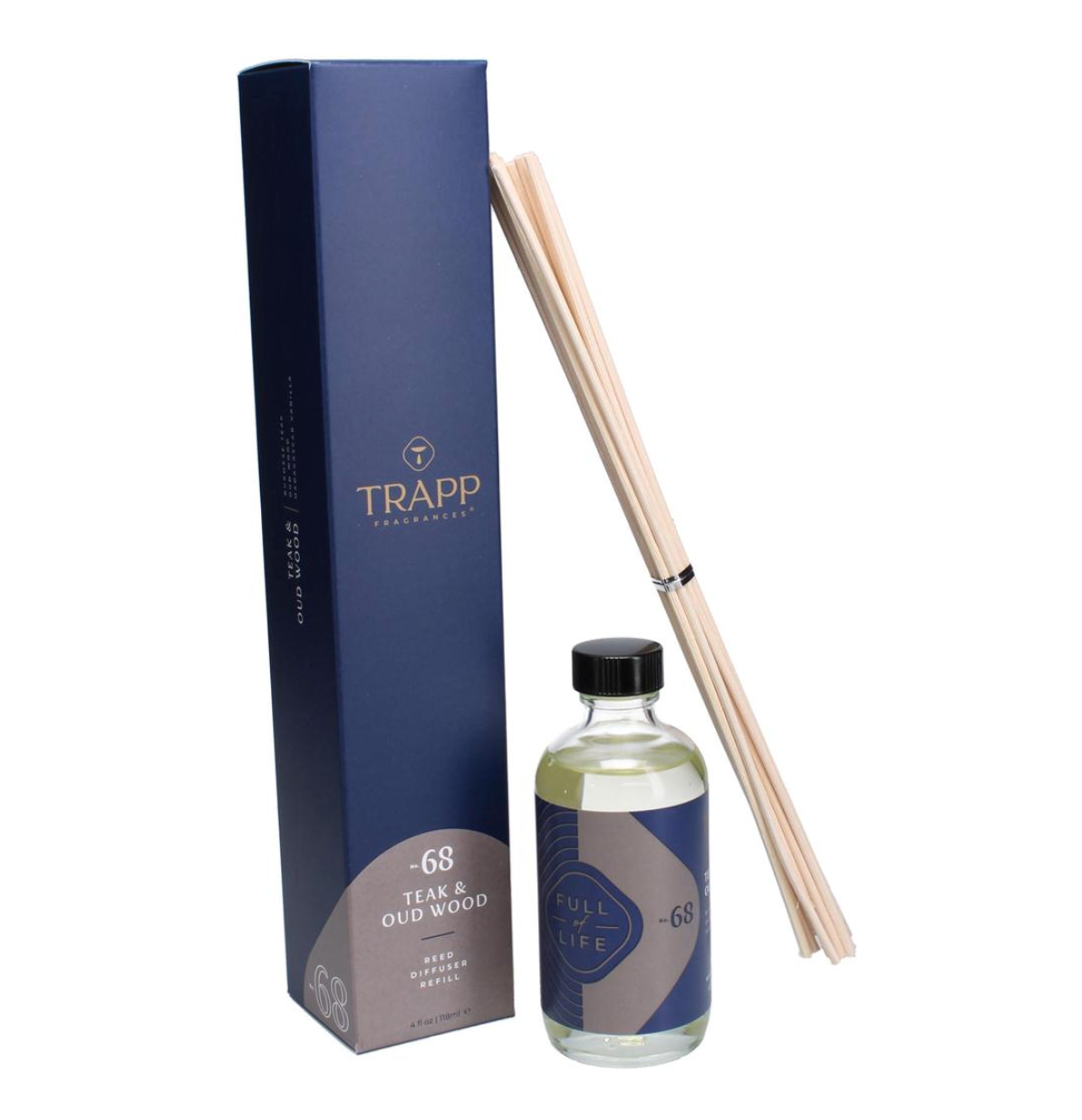N.º 68 Recambio de difusor de varillas de 118 ml de teca y madera de oud