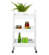 3 Tier Mesh & Metal Cart White