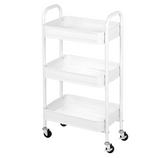 3 Tier Mesh & Metal Cart White
