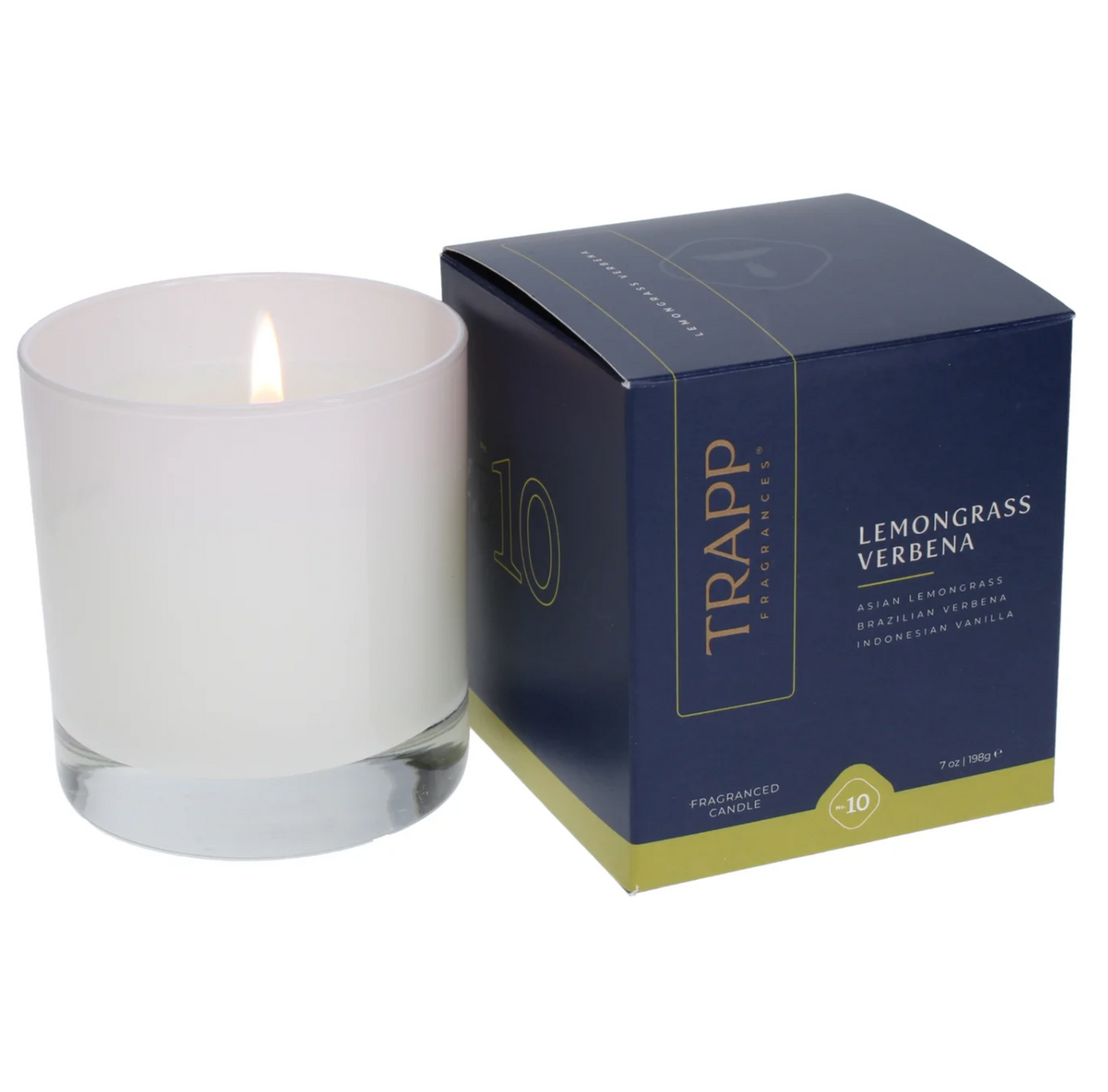 Vela N.º 10 Lemongrass Verbena de 7 oz. en caja de la firma