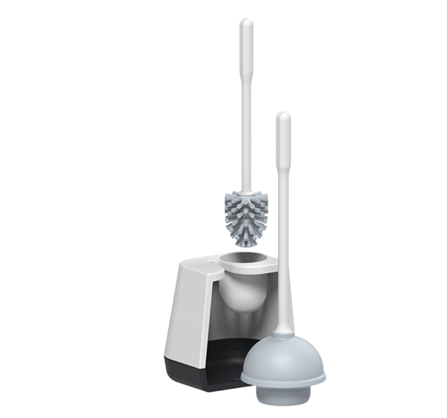 CEPILLO PARA INODORO Y DESTAPACAÑOS COMBINADO