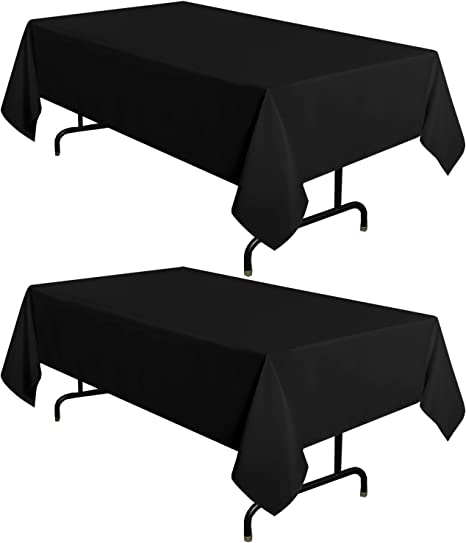 Mantel de tela negro de 56" x 110" rectangular
