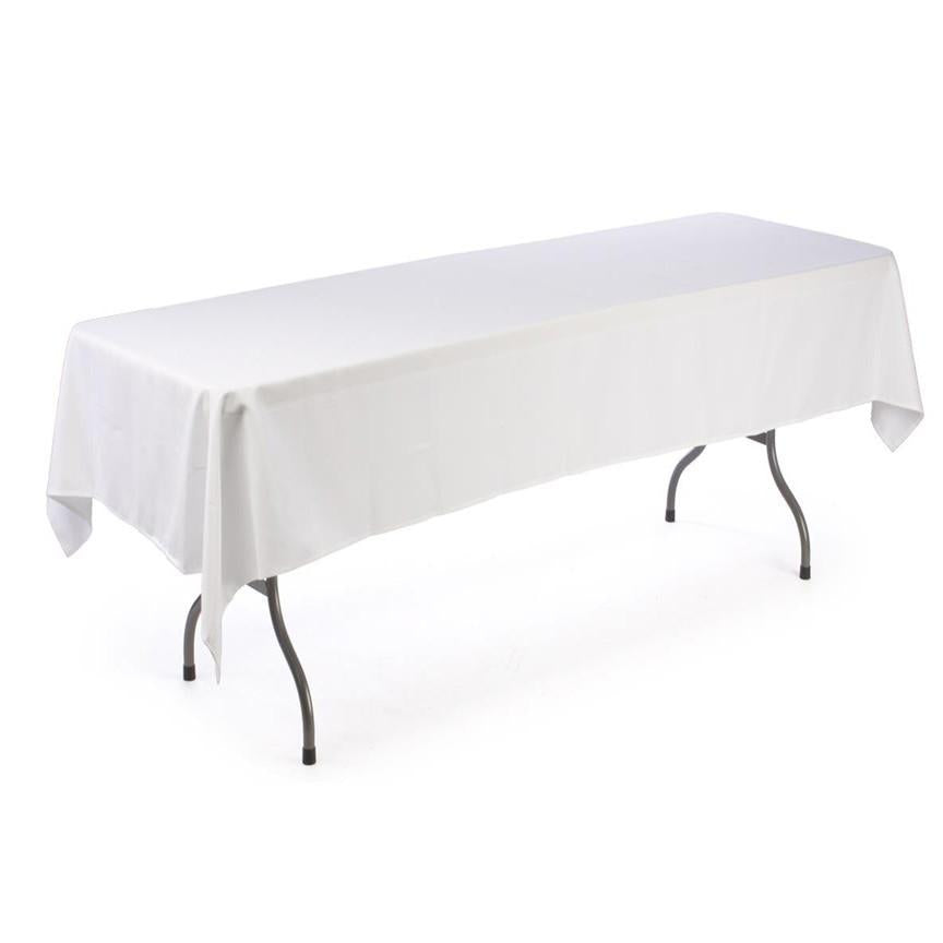 Mantel de tela blanco rectangular de 142 cm x 279 cm
