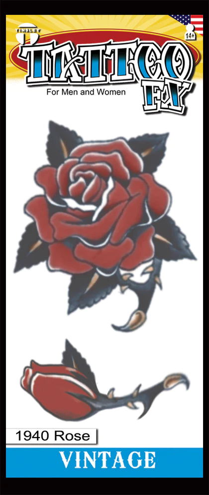 Rosa de tatuaje vintage 1940
