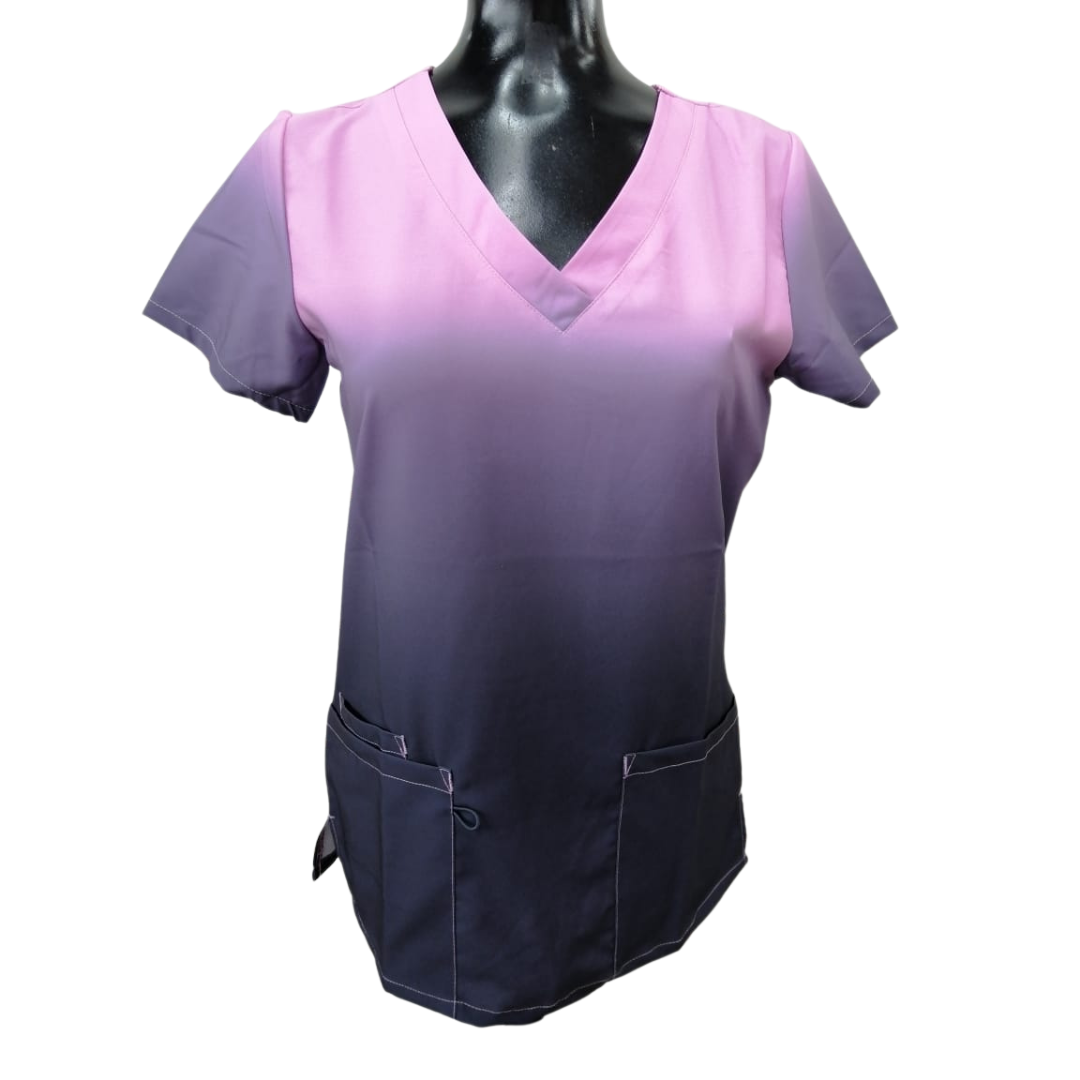 Camisa estampada Rosa-Gris claro