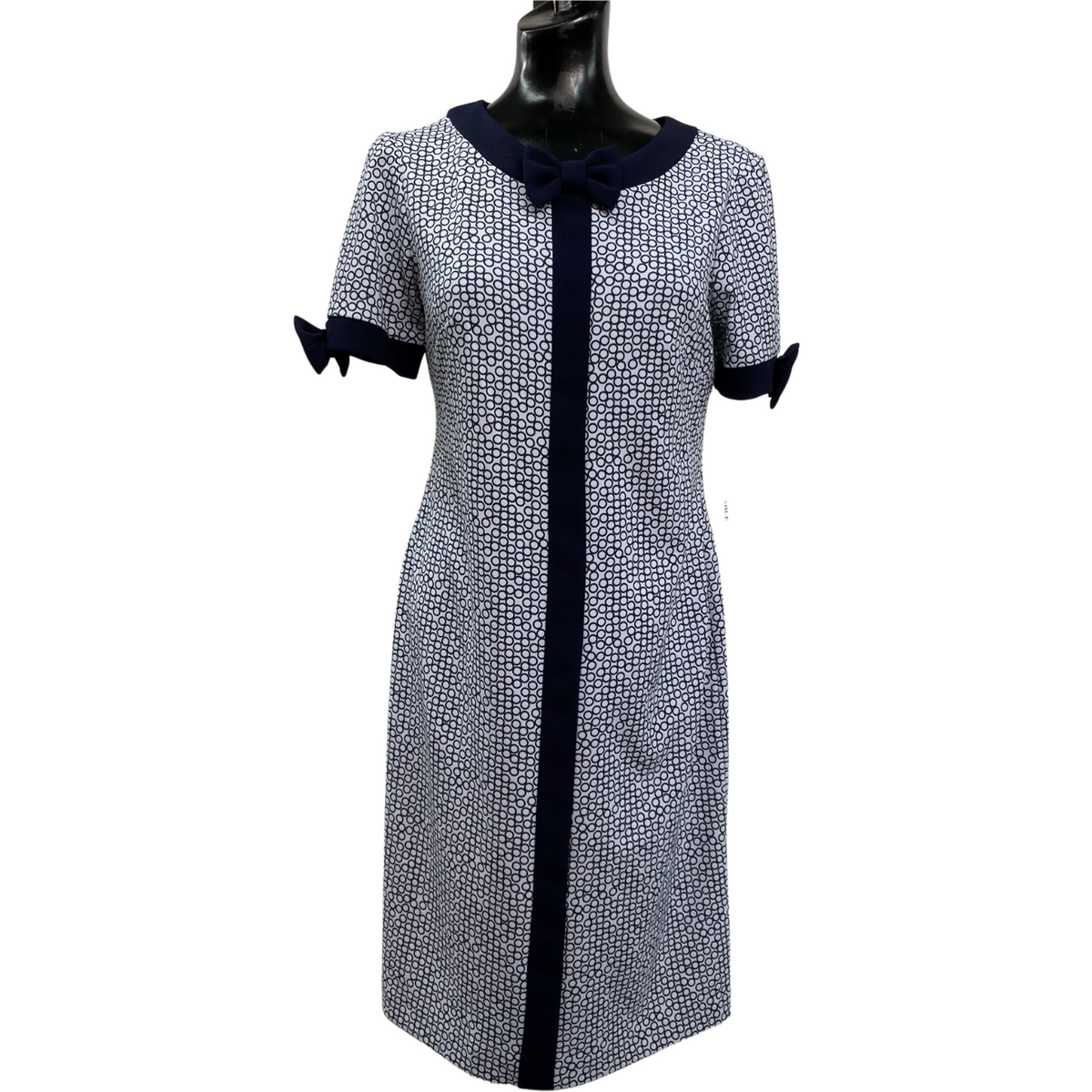 White dress with black circles